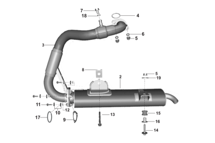 Bajaj exploded drawing, plate 20, Silencer