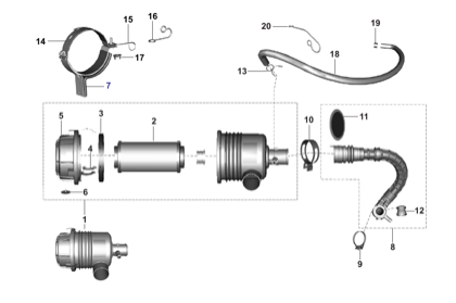 Bajaj exploded drawing, plate 24, Air filter