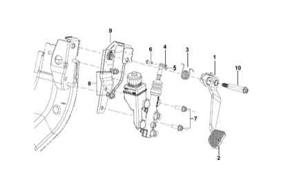 Bajaj exploded drawing, plate 44, Brake pedal