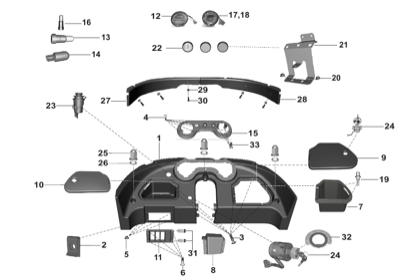 Bajaj exploded drawing, plate 55, Dashboard