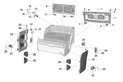 Bajaj exploded drawing, plate 60, Doors